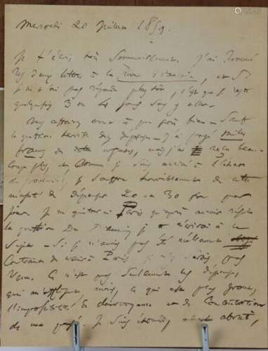 Charles BAUDELAIRE , lettre autographe signée "Ch.Baude...