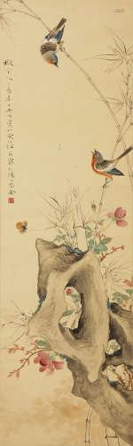 （1904～1963） 江寒汀 1941年作 鸟语花香 立轴 设色纸本