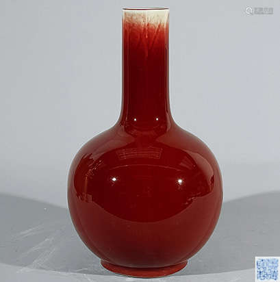 50年代 紅釉天球瓶