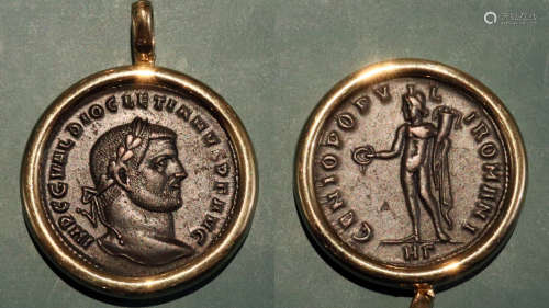 罗马君士坦丁二世铜币吊坠