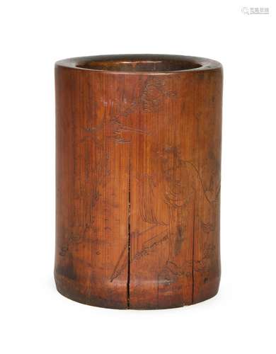 A CHINESE CARVED BAMBOO BRUSHPOT, BITONG, QING DYNASTY (1644...