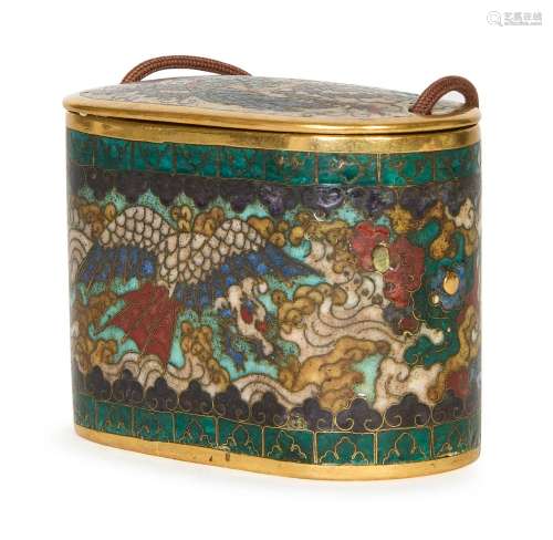 A CHINESE CLOISONNE TEA CADDY, MING DYNASTY (1368-1644)