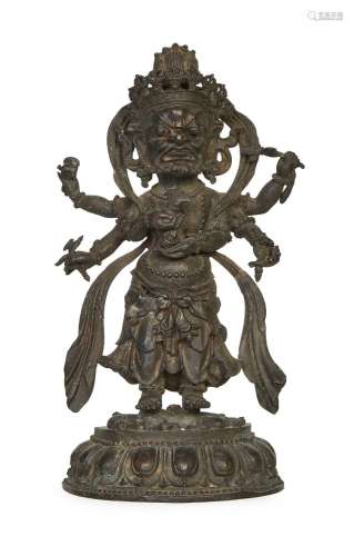 A SINO TIBETAN BRONZE FIGURE, 19TH CENTURY