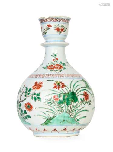 A CHINESE FAMILLE VERTE BOTTLE VASE KANGXI PERIOD (1662-1722...