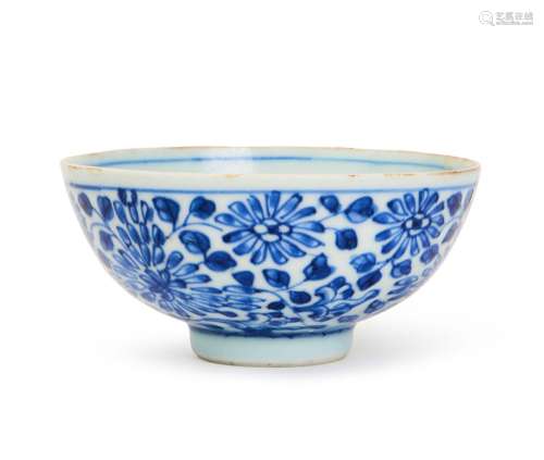 A CHINESE IMPERIAL BLUE & WHITE FLOWER BOWL, YONGZHENG S...