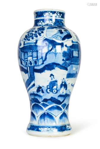 A CHINESE BLUE & WHITE FIGURAL VASE, KANGXI PERIOD (1662...