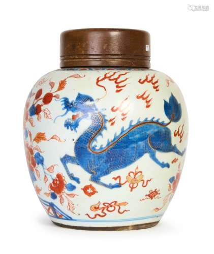 A CHINESE IMARI "QILIN & PHEONIX" JAR, KANGXI ...