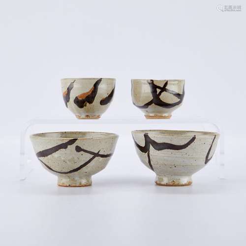 Set 4 Warren MacKenzie Tea Bowls and Bowls