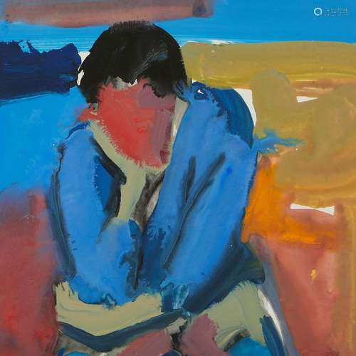 Pierre Ambrogiani "Thinker" Gouache Painting