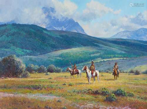 Large Martin Grelle "In Their Own Hands" Painting