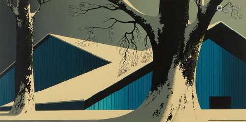 Eyvind Earle "Winter Quiet" Screenprint