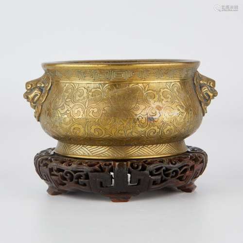 Chinese 18th/19th c. Bronze Censer Xuande Mark