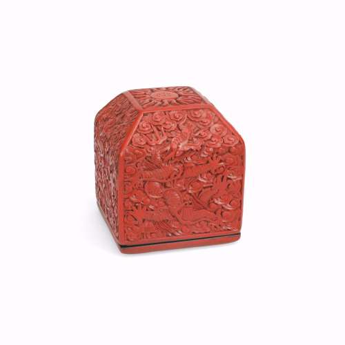 Late Qing Chinese Cinnabar Lacquer Seal Box