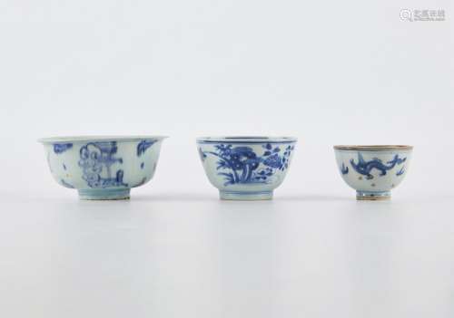 3 Chinese Porcelain Dishes - Possibly Shipwreck