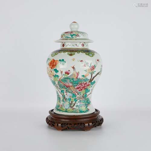 Chinese Famille Verte Porcelain Ginger Jar