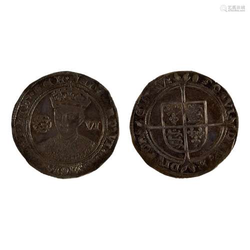 1551-53 Edward VI Sixpence Tun Mint Mark