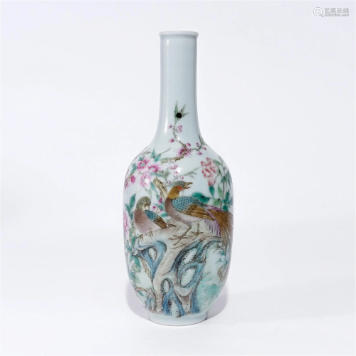 A famille rose vase in the Republic of China