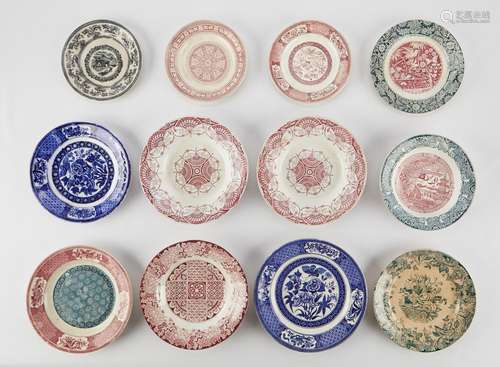 12 Transferware Rice Plates - Bell & Petrus Regout