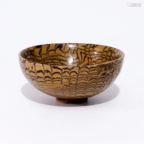 A marbled pottery cup in the Song Dynasty