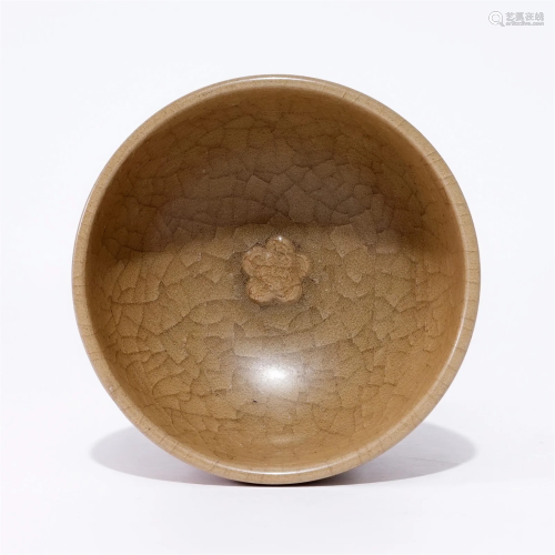 A  Longquan ware cup with plum pattern in the Song Dynasty