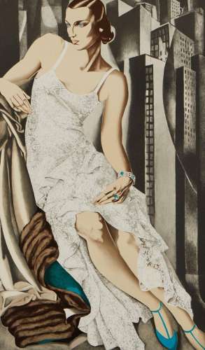 After Tamara de Lempicka "Lady in Lace" Lithograph