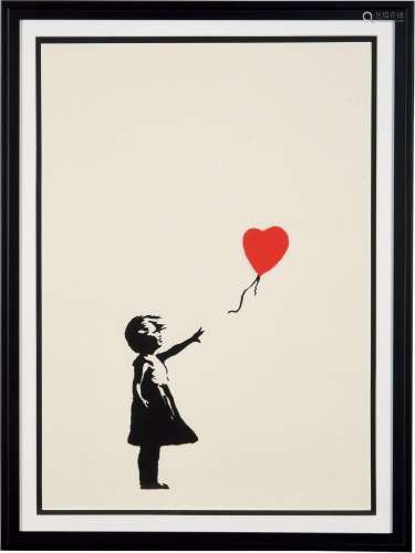 班克斯 Banksy 手持气球的女孩 丝网版画
