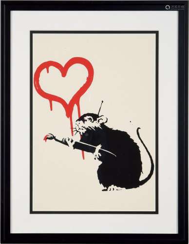 班克斯 Banksy Love Rat 丝网版画