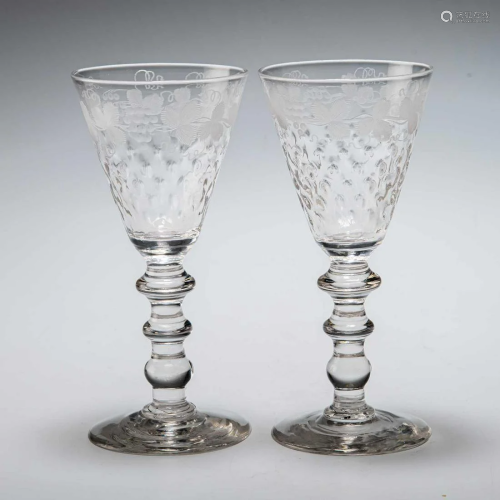 A PAIR OF WINE GLASSES