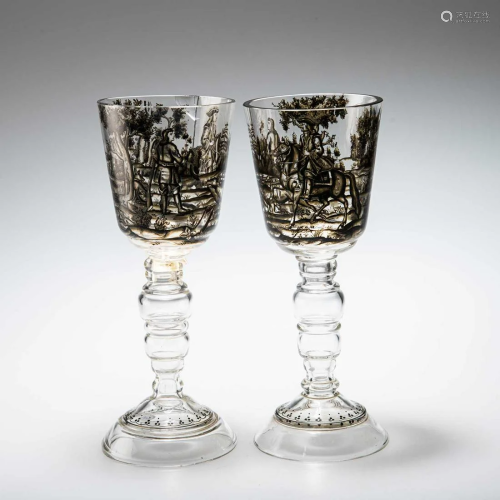 ATTRIBUTED TO JOSEF LENHARDT OF STEINSCHÖNAU, A PAIR OF...