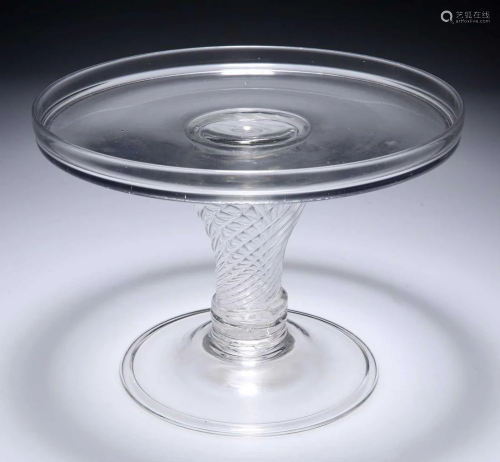 A MID-18TH CENTURY GLASS TAZZA