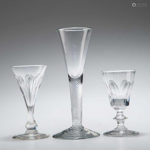 THREE VICTORIAN DRINKING GLASSES