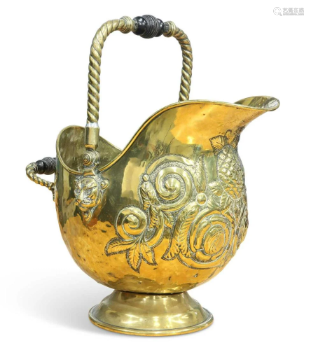 A 19TH CENTURY BRASS FIRE BUCKET