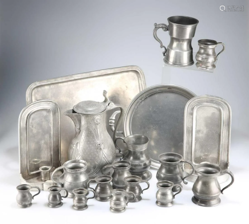 A COLLECTION OF ANTIQUE AND LATER PEWTER