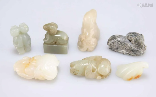 SEVEN CHINESE JADE CARVINGS