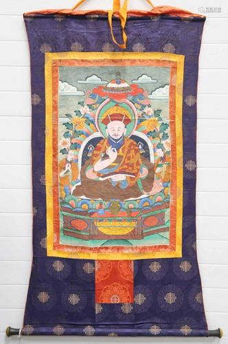 A TIBETAN TANGKA SCROLL, 19TH CENTURY