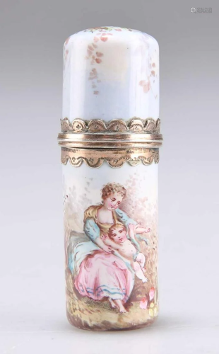 A FRENCH ENAMEL SCENT BOTTLE