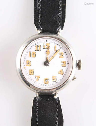 A STEEL TRENCH-STYLE WATCH