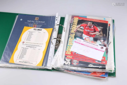 21 FOOTBALL PROGRAMMES, INCLUDING THE FIRST AND LAST GAMES A...