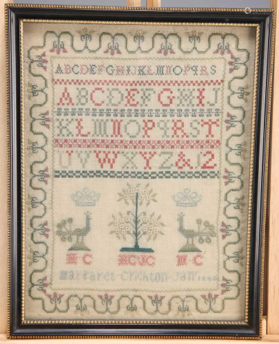 AN EARLY VICTORIAN NEEDLEWORK SAMPLER