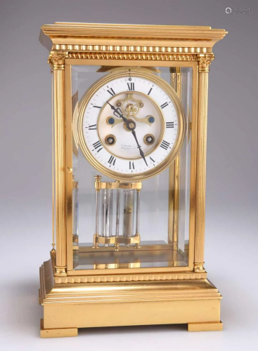 A FRENCH GILT-BRASS FOUR-GLASS MANTEL CLOCK