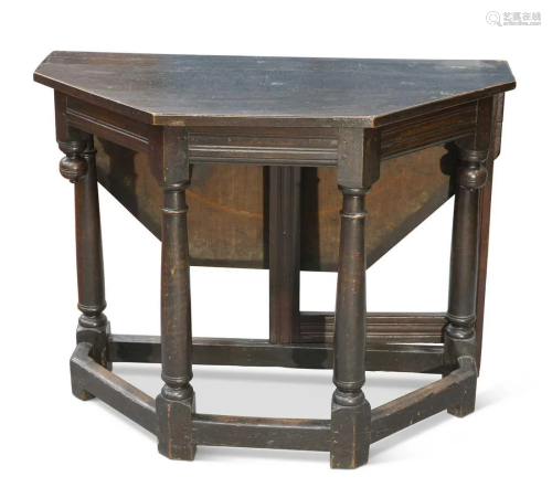 AN OAK CREDENCE TABLE, 17TH CENTURY AND LATER