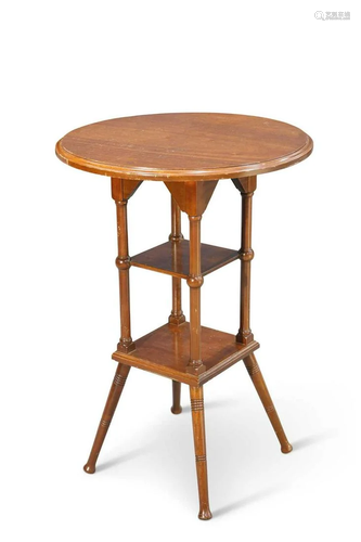 AN ARTS AND CRAFTS WALNUT OCCASIONAL TABLE