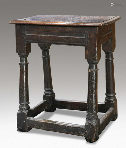 A 17TH CENTURY OAK JOINT STOOL