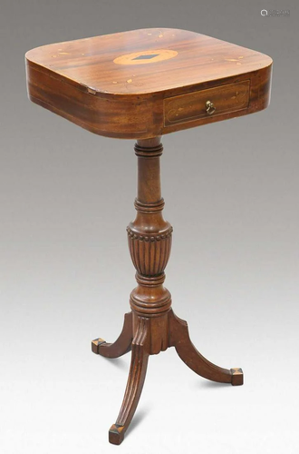 A REGENCY INLAID MAHOGANY TRIPOD TABLE