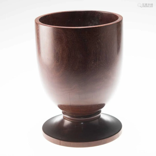 A LIGNUM VITAE WASSAIL BOWL