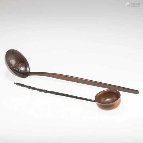 TWO TREEN LADLES