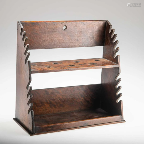 A 19TH CENTURY MAHOGANY PIPE RACK