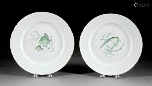 Twenty-Nine Continental Porcelain Fish Plates