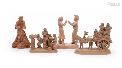 Four Italian Pottery Figural Groups