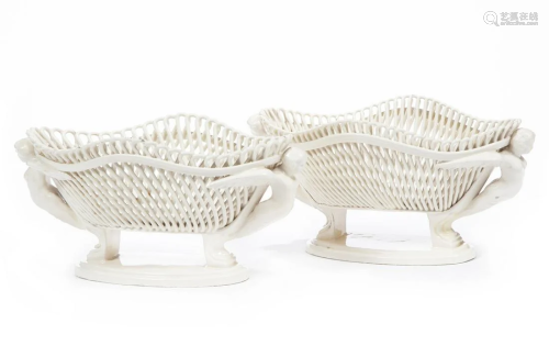 Pair of French Porcelain Fruit Bowls